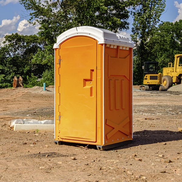 how often are the portable restrooms cleaned and serviced during a rental period in Johnston County